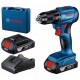 BOSCH GSR 185-LI PROFESSIONAL Aku vrtací šroubovák, 2x 2 Ah, GAL 18V-20, kufr 06019K3000
